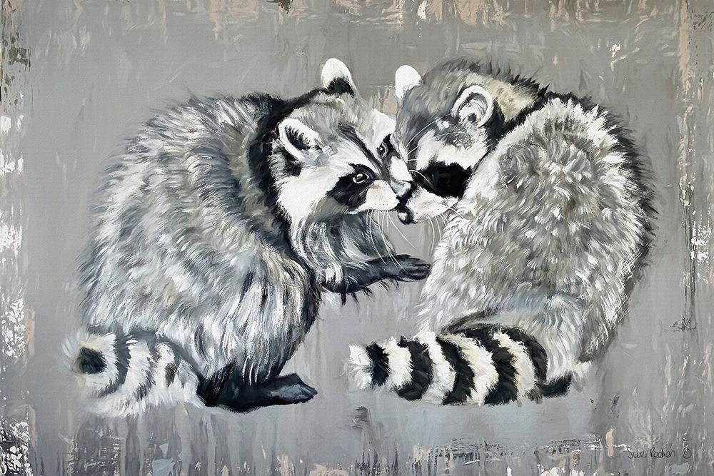 Wall Art Painting id:305159, Name: Two Raccoons, Artist: Redman, Suzi
