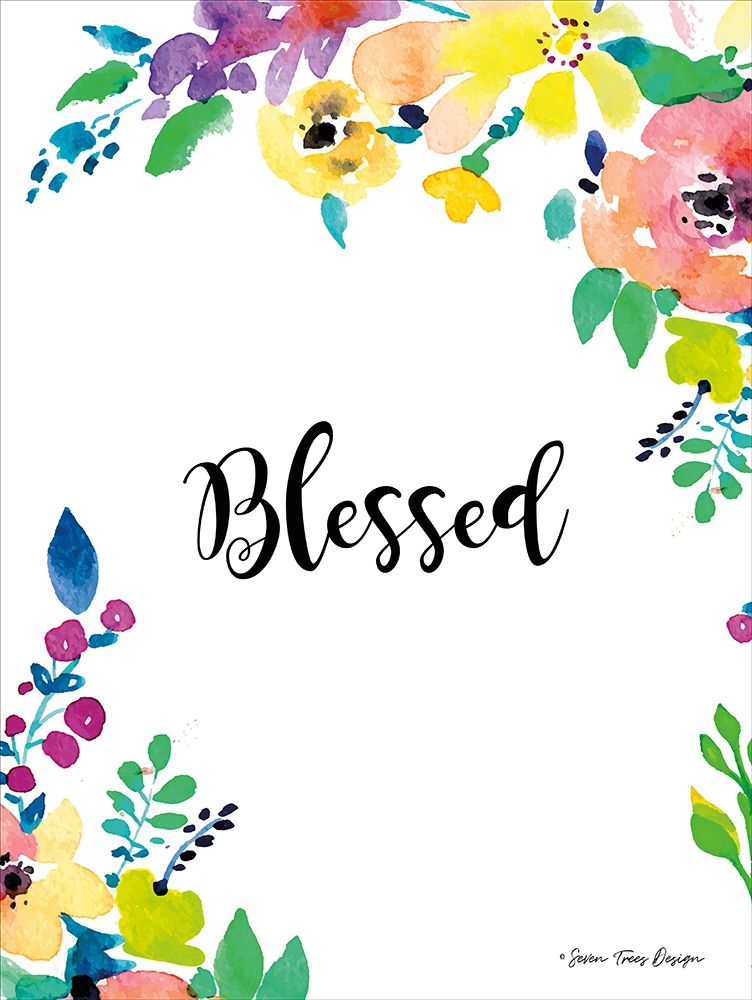 Wall Art Painting id:201477, Name: Floral Blessed, Artist: Seven Trees Design
