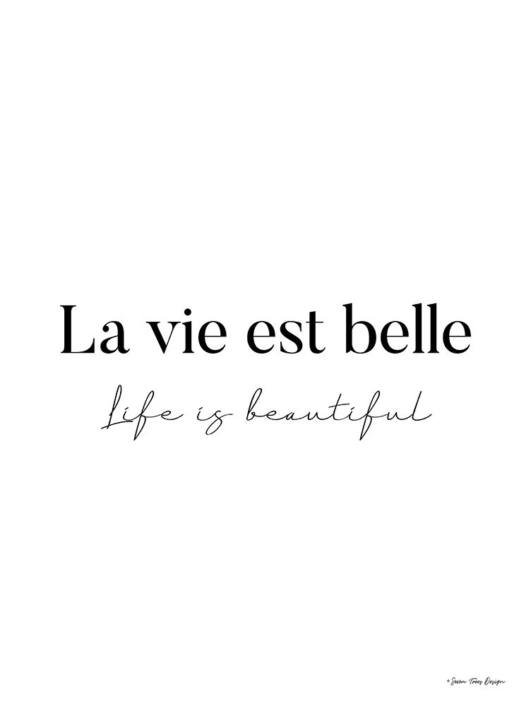 Wall Art Painting id:383198, Name: Life is Beautiful in French, Artist: Seven Trees Design