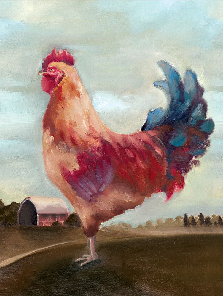 Wall Art Painting id:460699, Name: Hillside Rooster II, Artist: White Ladder