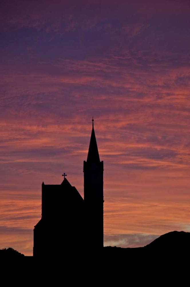 Wall Art Painting id:126770, Name: Namibia, Luderitz Church silhouetted by sunrise, Artist: Anon, Josh