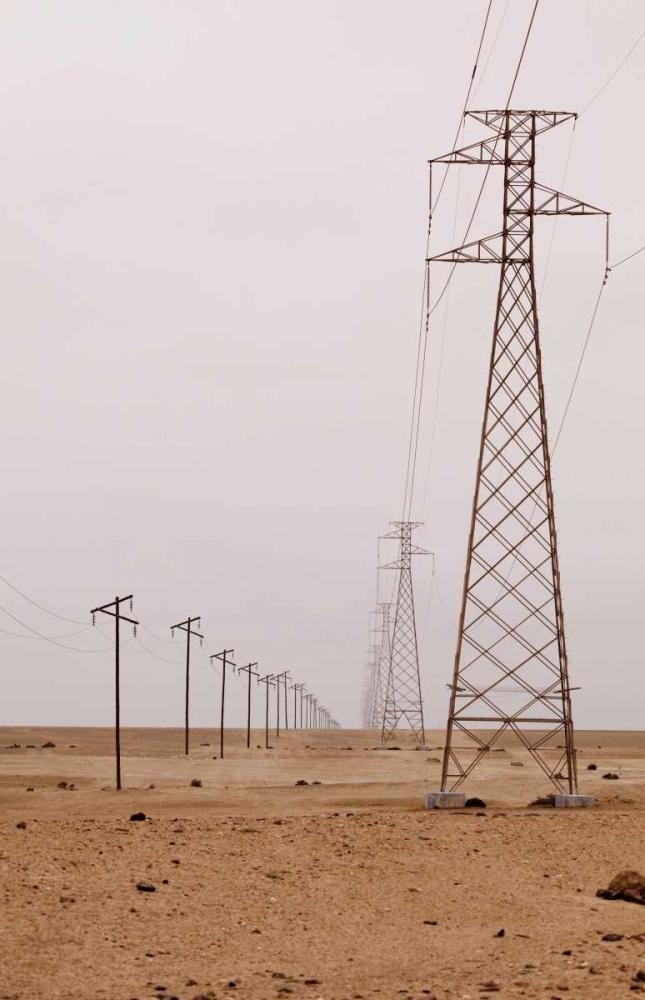 Wall Art Painting id:130312, Name: Namibia, Swakopmund Power and telephone lines, Artist: Kaveney, Wendy