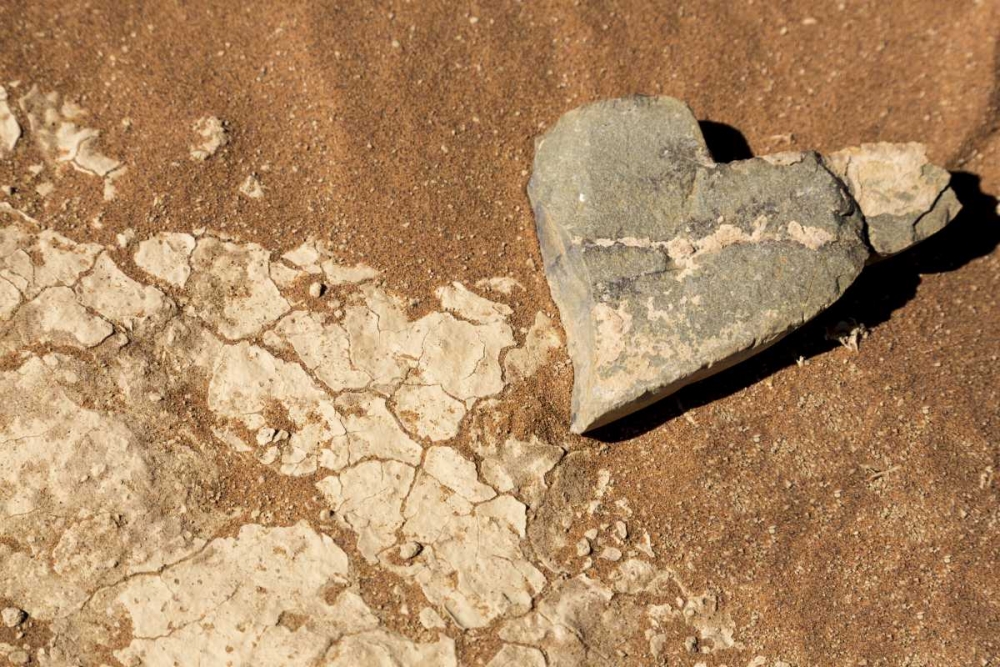 Wall Art Painting id:130348, Name: Namibia, Namib-Naukluft Park Heart-shaped rock, Artist: Kaveney, Wendy