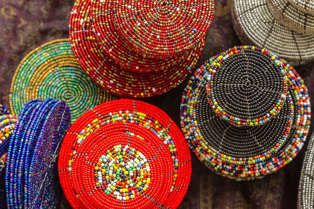 Wall Art Painting id:398866, Name: Africa-Tanzania Display of Maasai bead crafts , Artist: Jaynes Gallery