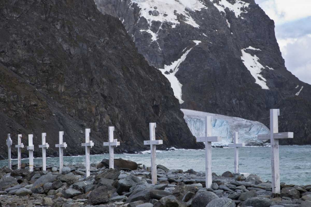 Wall Art Painting id:136281, Name: Laurie Island Grave markers in stony beach, Artist: Young, Bill