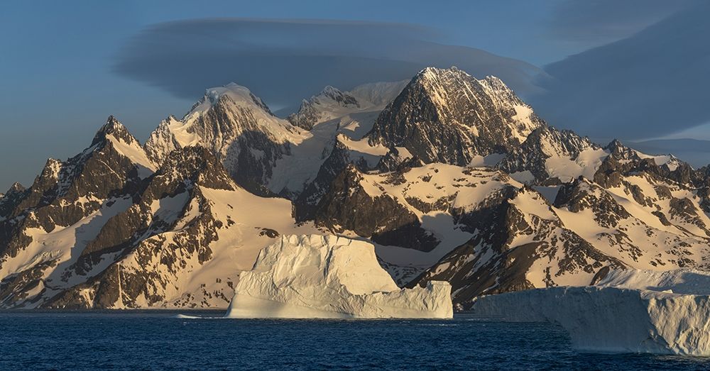 Wall Art Painting id:398997, Name: Antarctica-South Georgia Island-Coopers Bay Icebergs and mountains at sunrise , Artist: Jaynes Gallery