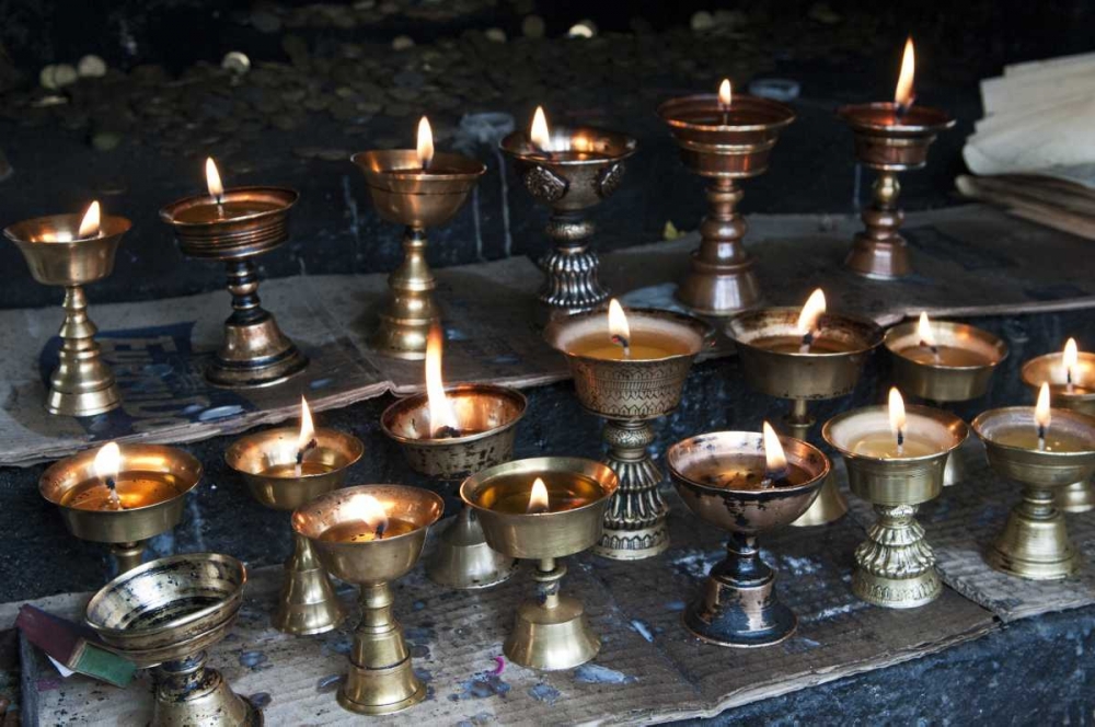 Art Print: Bhutan, Dochu La Yak butter candles