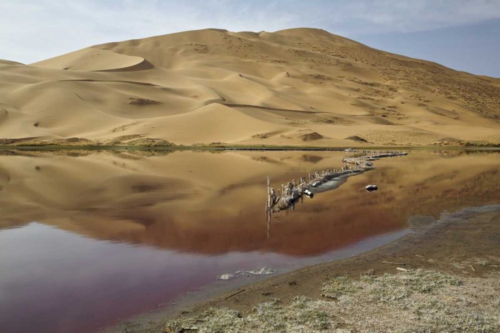 Wall Art Painting id:126760, Name: China, Badain Jaran Desert Dune reflects in lake, Artist: Anon, Ellen