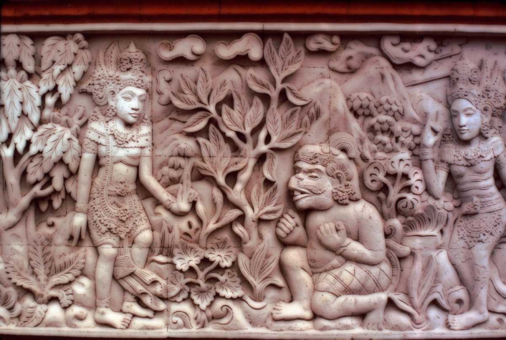 Wall Art Painting id:134154, Name: Indonesia, Bali Temple stone carvings, Artist: Satushek, Steve