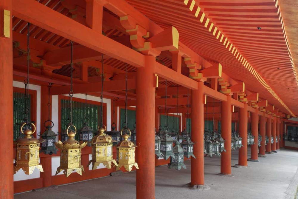 Wall Art Painting id:127645, Name: Japan, Nara Lanterns at Kasuga Taisha Shrine, Artist: Flaherty, Dennis