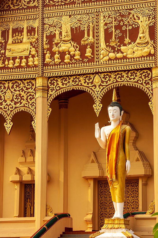 Wall Art Painting id:517602, Name: Statue Wat That Luang Neua temple in Lao-Capital of Laos-Southeast Asia, Artist: Haseltine, Tom