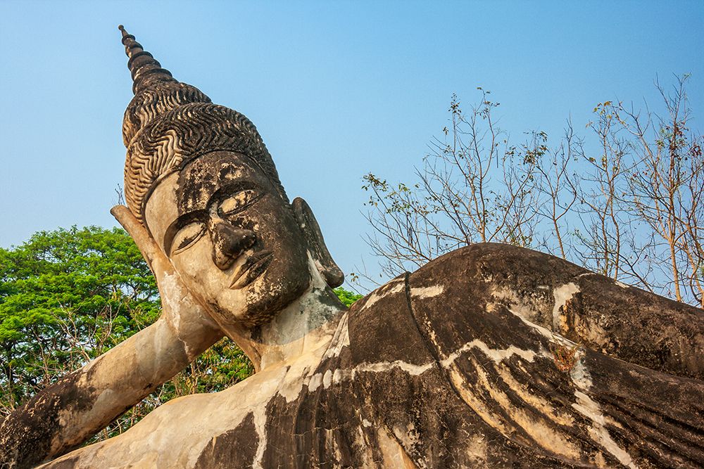 Wall Art Painting id:517606, Name: Reclining Buddha statue-Xieng Khuan-Xiengkuane-Buddha Park-Southeast Asia, Artist: Haseltine, Tom