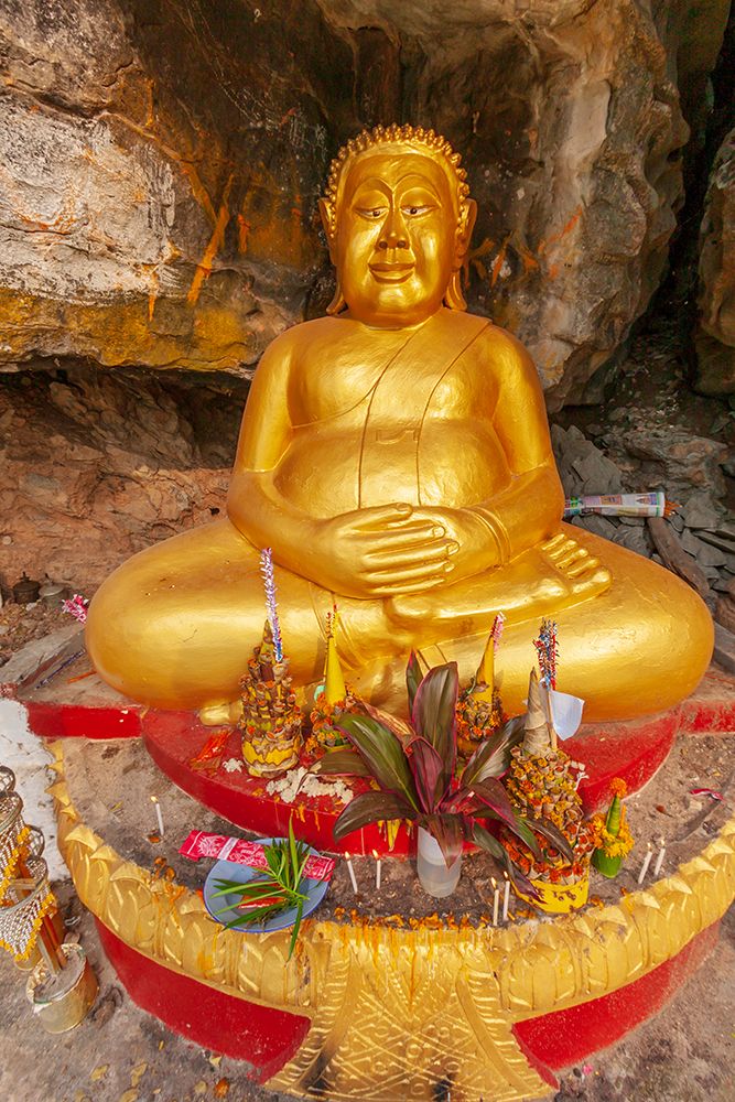 Wall Art Painting id:550563, Name: Laos- Luang Prabang. Vat Thammo Thayaram on Mount Phousi. Fat Buddha statue., Artist: Haseltine, Tom