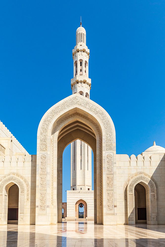 Wall Art Painting id:517634, Name: Middle East-Arabian Peninsula-Oman-Muscat-Entrance to the Sultan Qaboos Grand Mosque in Muscat, Artist: Wilson, Emily