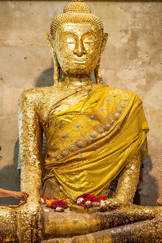 Wall Art Painting id:399297, Name: Thailand-Samut Songkhram Province-Amphawa District Buddha statue covered with gold leaf offerings, Artist: Haseltine, Tom