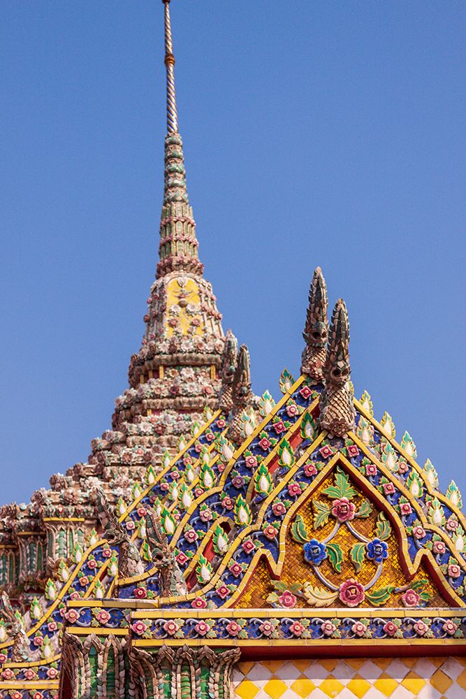 Wall Art Painting id:550604, Name: Thailand- Bangkok. Ornate roof at Wat Phra Kaew (Temple of The Emerald Buddha)., Artist: Haseltine, Tom