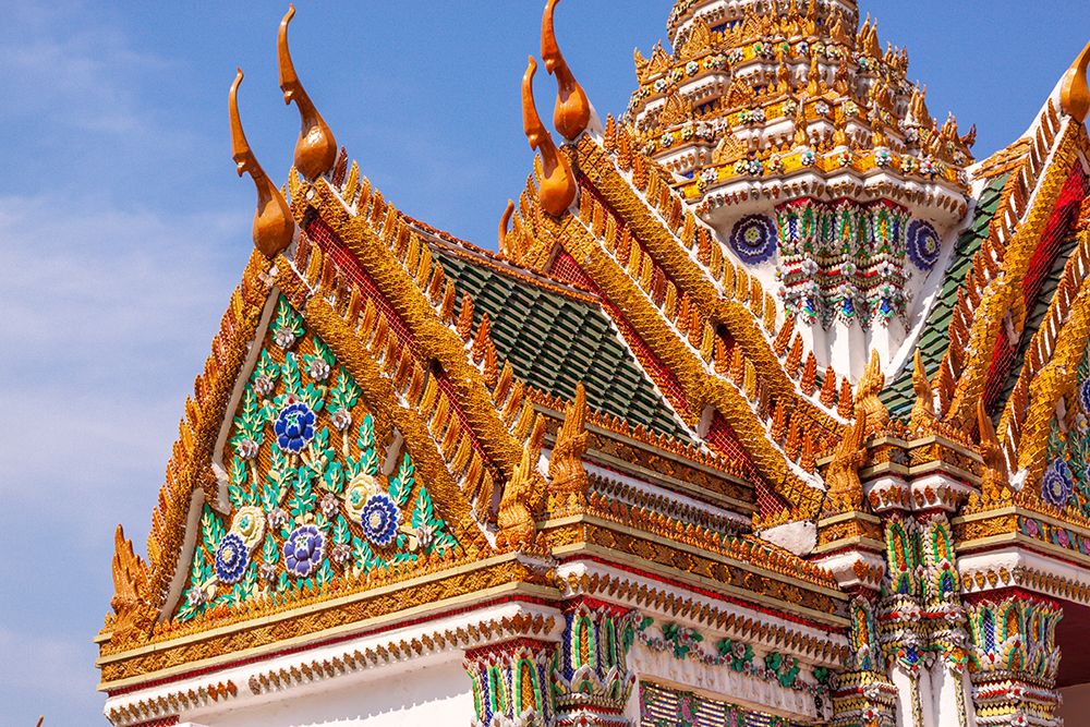 Wall Art Painting id:550610, Name: Thailand- Bangkok. Wat Phra Kaew (Temple of The Emerald Buddha). Ornate roof., Artist: Haseltine, Tom