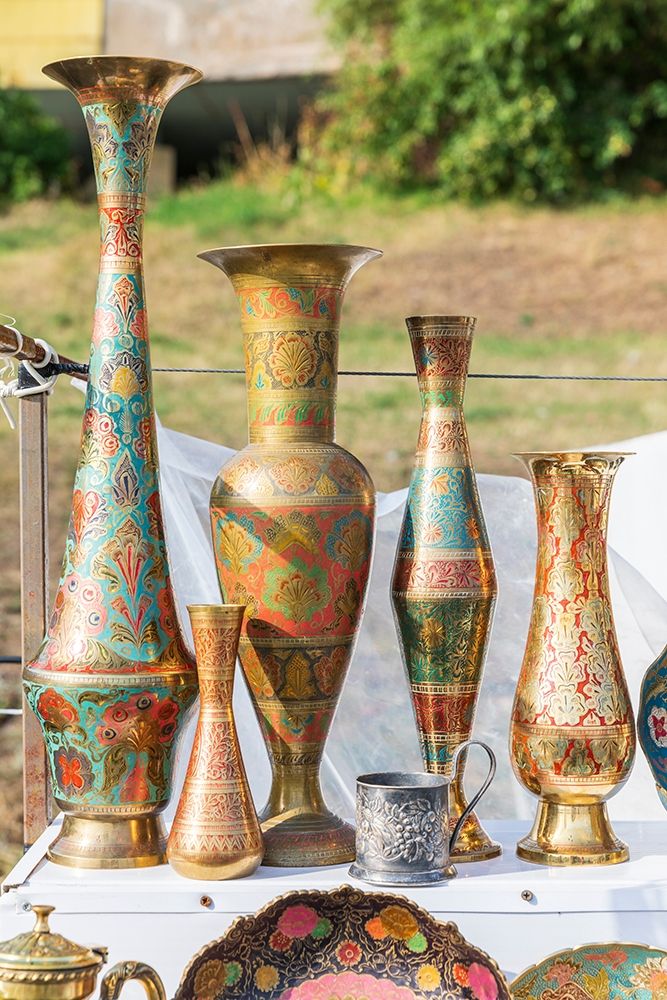 Wall Art Painting id:399410, Name: Armenia-Sevan Souvenir vases at market near the Sevanavank Monastery on Lake Sevan, Artist: Wilson, Emily