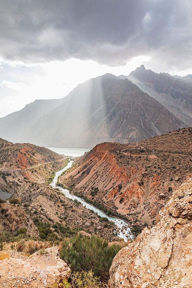 Wall Art Painting id:512369, Name: Iskanderkul-Sughd Province-Tajikistan The Yaghnob River and Iskanderkul Lake, Artist: Wilson, Emily