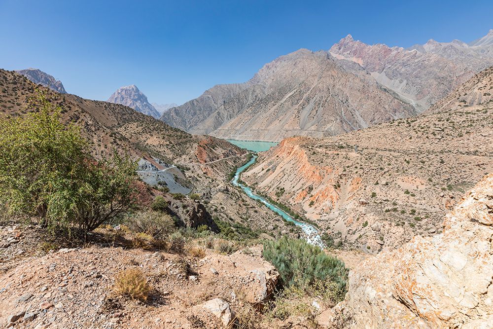 Wall Art Painting id:512377, Name: Iskanderkul-Sughd Province-Tajikistan The Yaghnob River and Iskanderkul Lake, Artist: Wilson, Emily