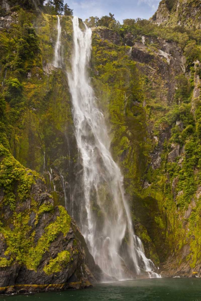 Wall Art Painting id:128916, Name: New Zealand Waterfall into Milford Sound, Artist: Illg, Cathy and Gordon