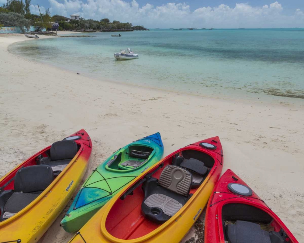 Wall Art Painting id:131814, Name: Bahamas, Exuma Island Kayaks on beach, Artist: Paulson, Don