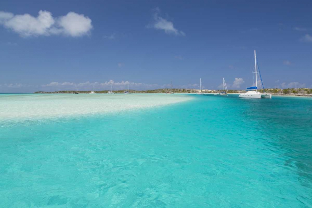 Wall Art Painting id:131880, Name: Bahamas, Exuma Island Moored sailboats, Artist: Paulson, Don