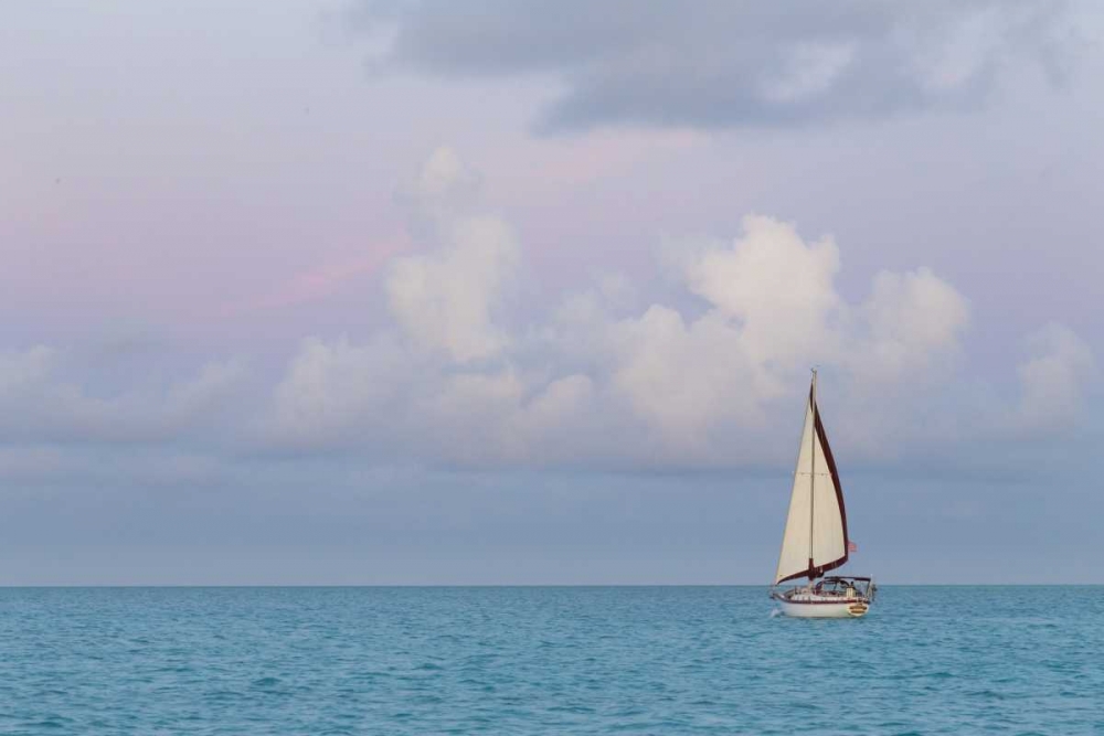 Wall Art Painting id:131970, Name: Bahamas, Exuma Island Sailboat at sunset, Artist: Paulson, Don