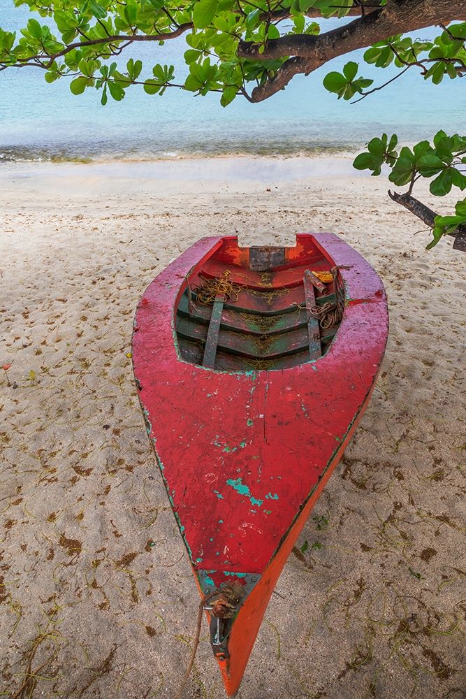 Wall Art Painting id:399505, Name: Caribbean-Grenada-Island of Carriacou Wooden fishing boat on beach, Artist: Jaynes Gallery