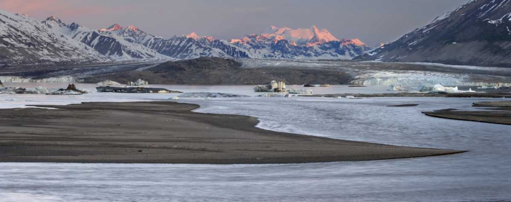 Wall Art Painting id:132145, Name: Canada, BC, Alsek Lake and Alsek Glacier, Artist: Paulson, Don