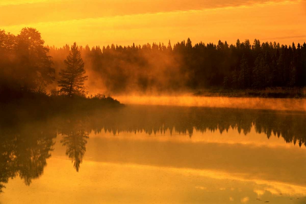 Wall Art Painting id:128677, Name: Canada, Manitoba Sunrise over Whiteshell River, Artist: Grandmaison, Mike