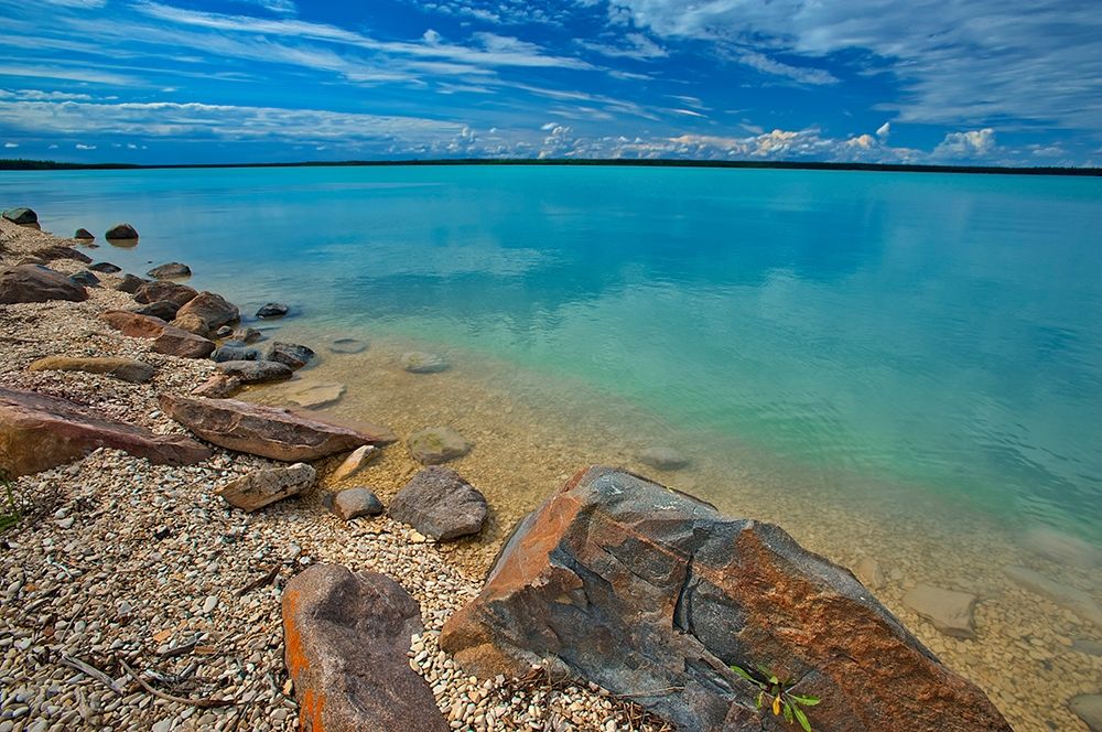 Wall Art Painting id:399778, Name: Canada-Manitoba-Little Limestone Lake Lake and rocks on shore, Artist: Jaynes Gallery