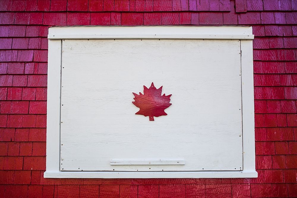 Wall Art Painting id:399898, Name: Canada-New Brunswick-Campobello Island-Welshpool-house with Canadian Maple Leaf designs, Artist: Bibikow, Walter