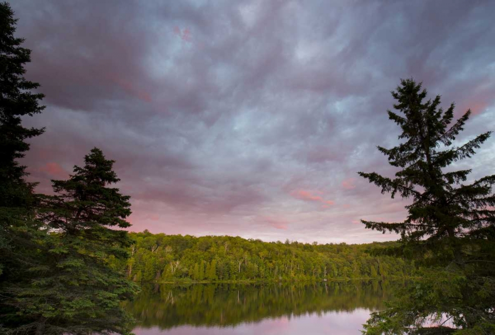 Wall Art Painting id:127269, Name: Canada, Quebec Sunset over Lake Long Pond, Artist: Delisle, Gilles