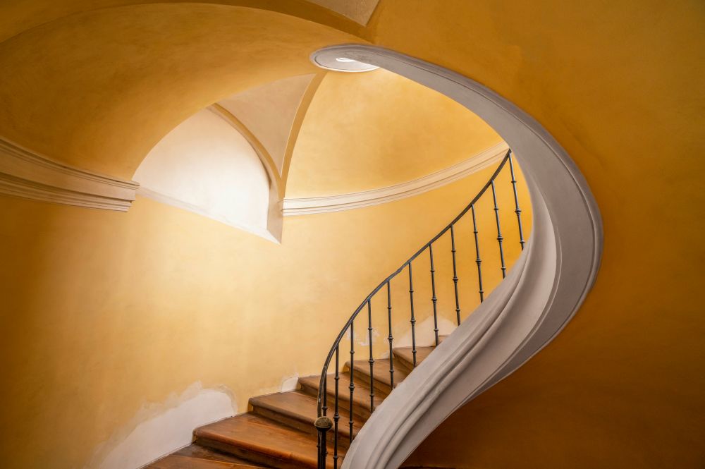 Wall Art Painting id:517855, Name: Czech Republic-Prague-Kutna Hora-Stairwell in Monastery Church of Assumption of Our Lady at Sedlec, Artist: Jaynes Gallery