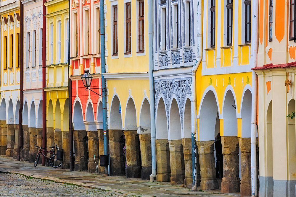 Wall Art Painting id:517863, Name: Europe-Czech Republic-Telc-Colorful row of buildings, Artist: Jaynes Gallery