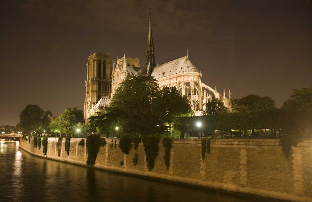 Wall Art Painting id:136770, Name: France, Paris Notre Dame Cathedral lit at night, Artist: Zuckerman, Jim