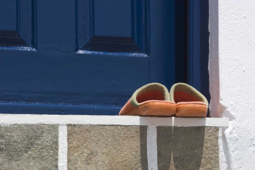 Wall Art Painting id:136301, Name: Greece, Mykonos, Hora Slippers on threshold, Artist: Young, Bill