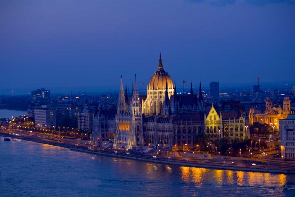 Wall Art Painting id:136763, Name: Hungary, Budapest Parliament Building and city, Artist: Zuckerman, Jim