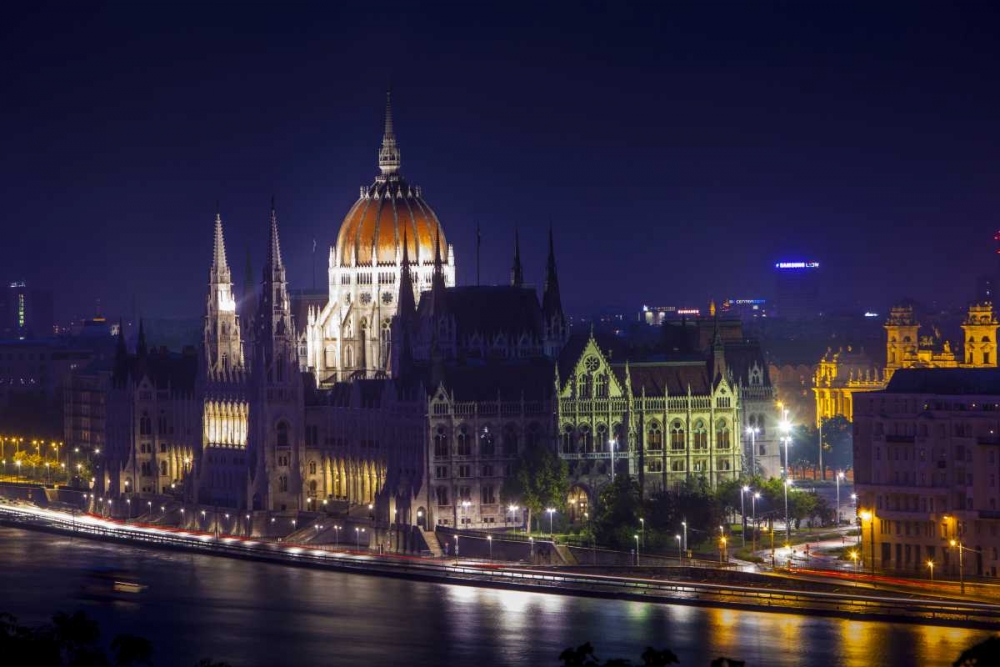 Wall Art Painting id:136758, Name: Hungary, Budapest Parliament Building at night, Artist: Zuckerman, Jim