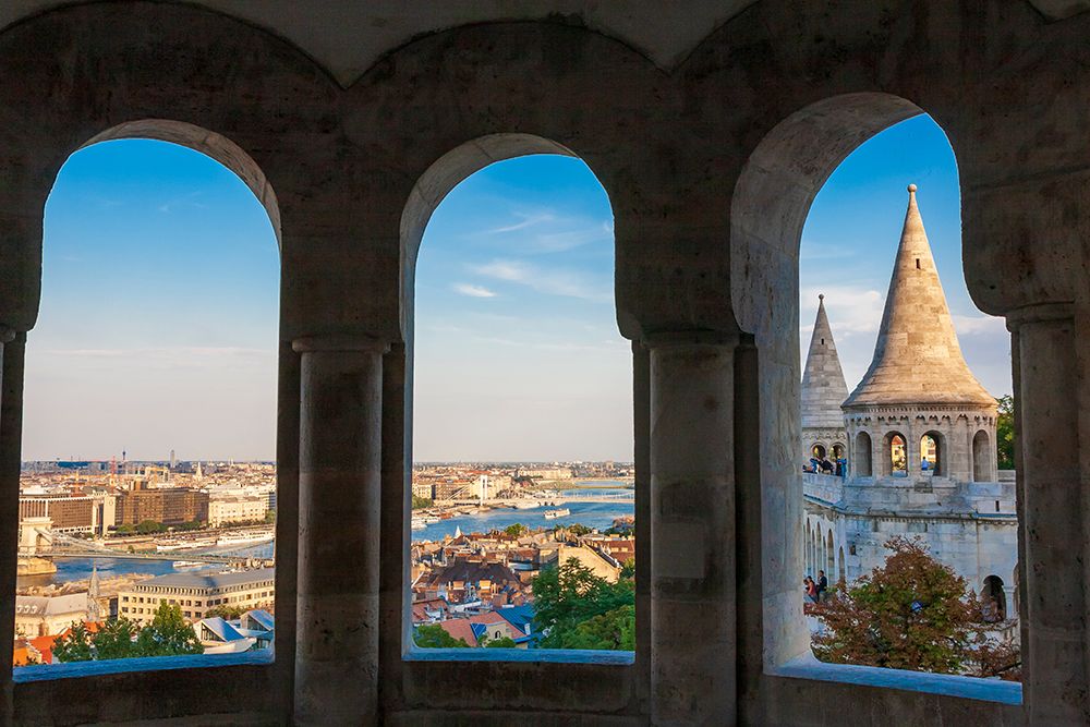 Wall Art Painting id:517933, Name: Hungary-Budapest-View from inside Fishermans Bastion, Artist: Haseltine, Tom