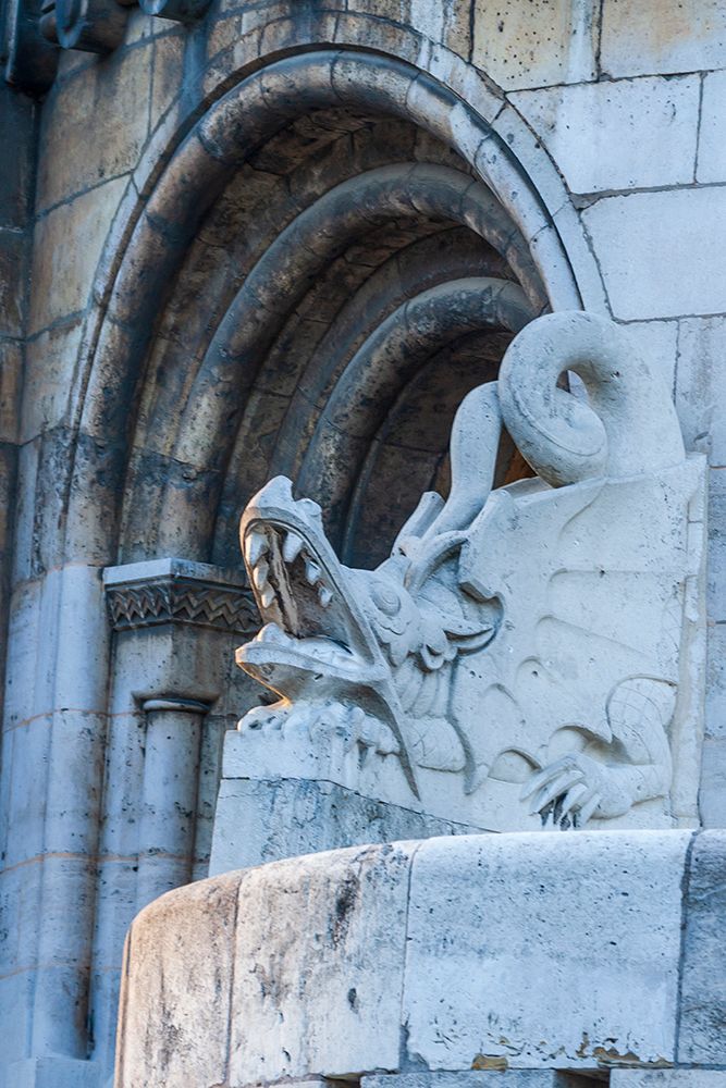 Wall Art Painting id:517937, Name: Hungary-Budapest-Dragon statue at Fishermans Bastion building, Artist: Haseltine, Tom