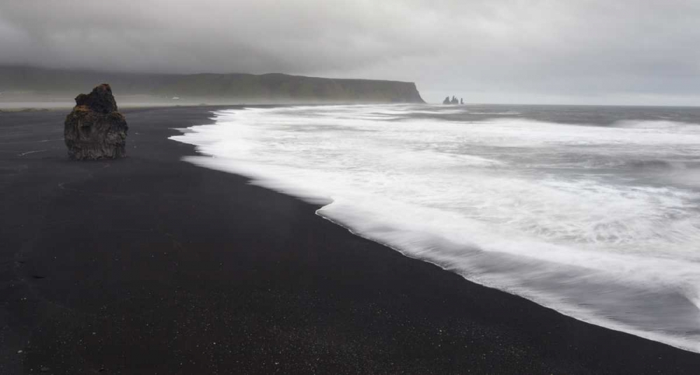 Wall Art Painting id:136272, Name: Iceland, Vik black sand beach on rainy day, Artist: Young, Bill