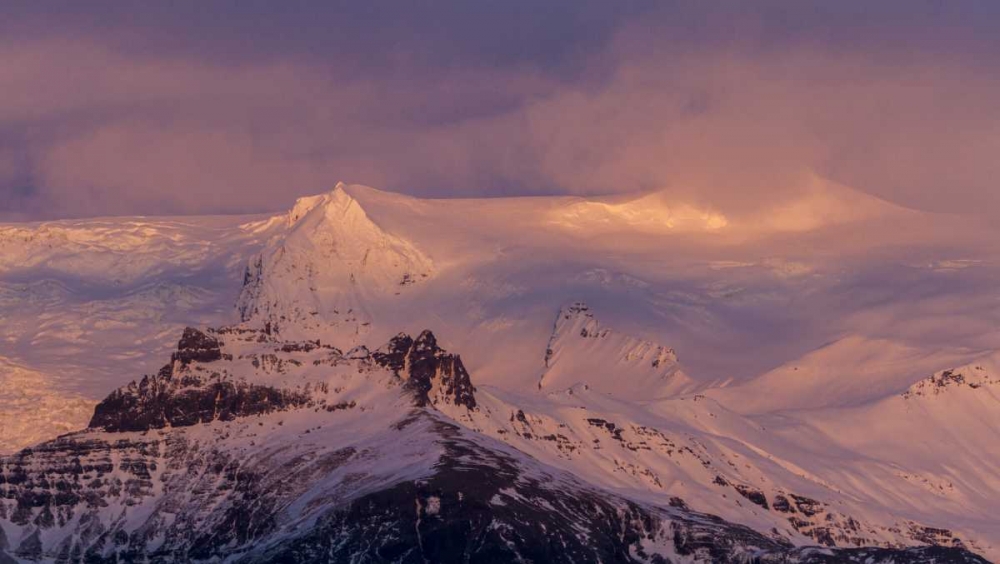 Wall Art Painting id:136201, Name: Iceland Landscape of glacier at sunset, Artist: Young, Bill