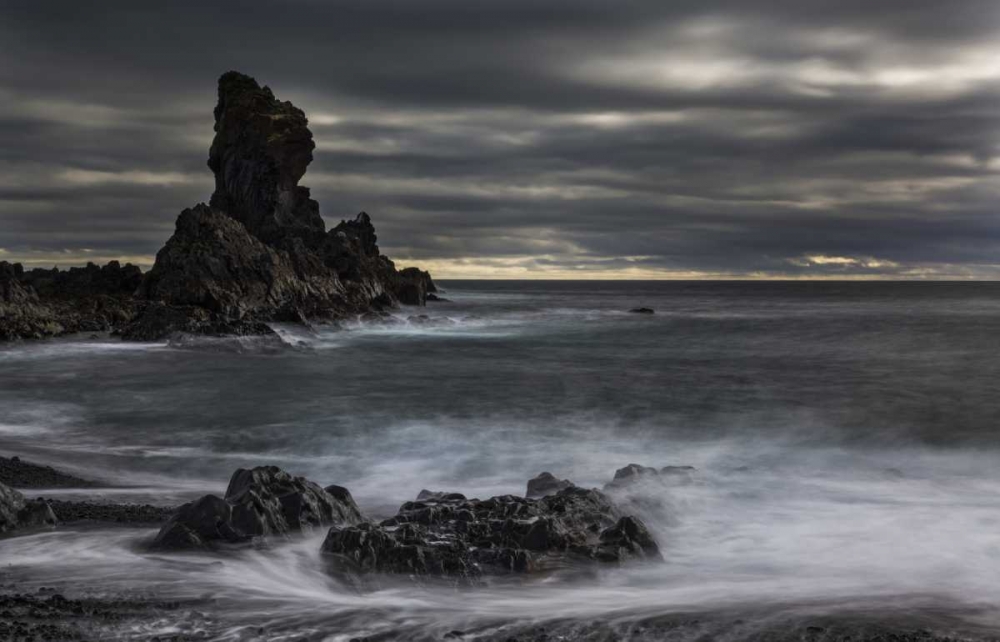 Wall Art Painting id:136230, Name: Iceland, Dritvik Stormy shoreline scenic, Artist: Young, Bill