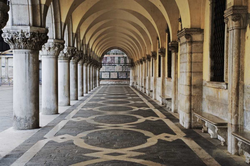 Wall Art Painting id:127624, Name: Italy, Venice  Walkway at the Doges Palace, Artist: Flaherty, Dennis