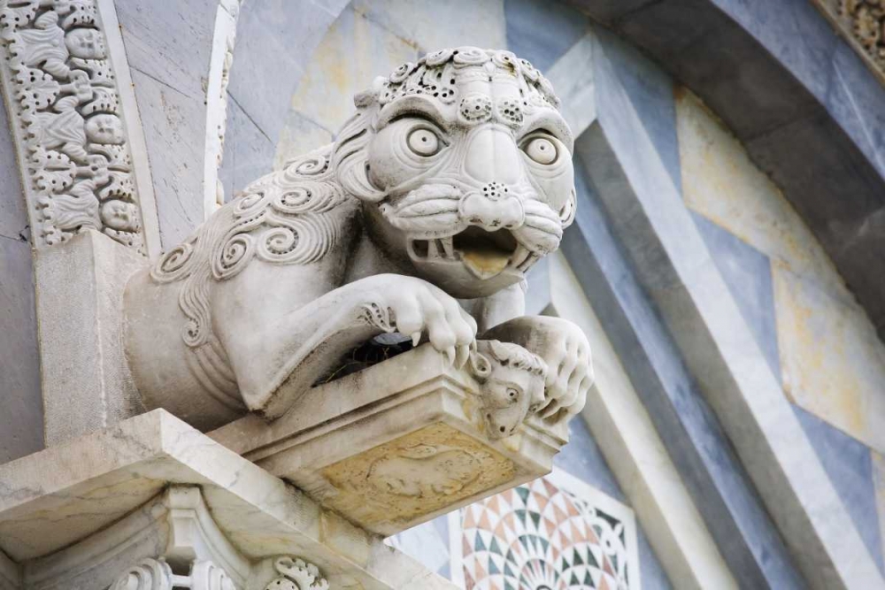 Wall Art Painting id:127976, Name: Italy, Pisa A gargoyle above door of Duomo Pisa, Artist: Flaherty, Dennis