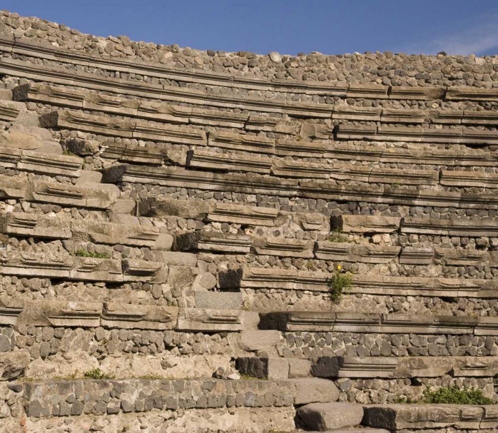 Wall Art Painting id:130434, Name: Italy, Campania, Pompeii Small Theater seating, Artist: Kaveney, Wendy