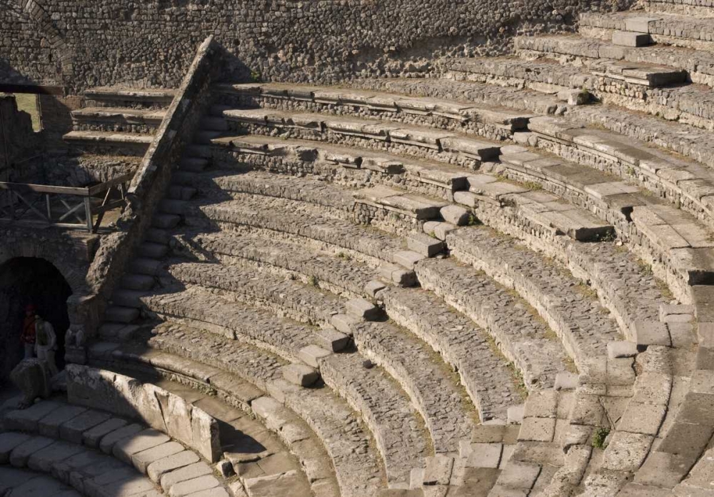 Wall Art Painting id:130433, Name: Italy, Campania, Pompeii Small Theater seating, Artist: Kaveney, Wendy