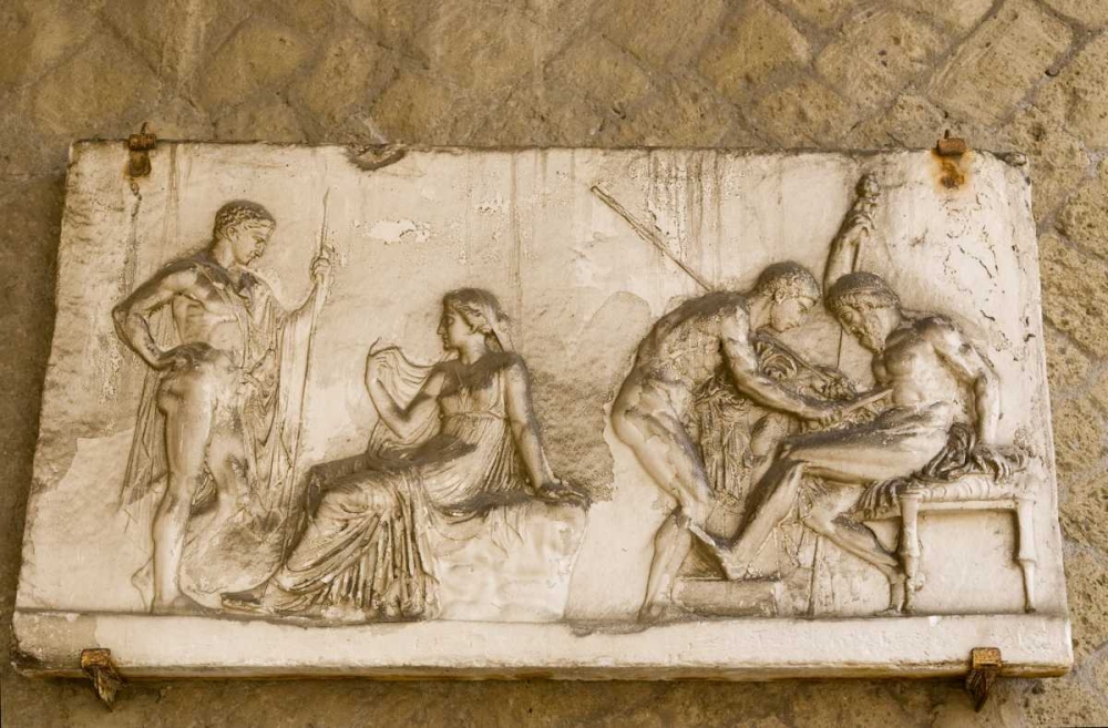 Wall Art Painting id:130017, Name: Italy, Herculaneum The relief of Telephus, Artist: Kaveney, Wendy